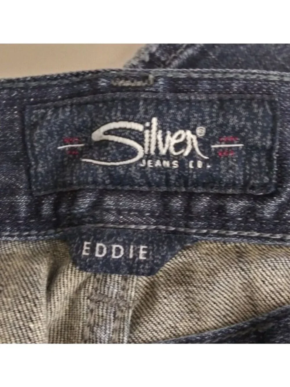 Silver Eddie Men's Distressed Whiskered Bootcut Jeans Size 33x32